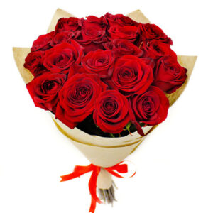Букет красных  роз 17 шт Доставка цветов в Новосибирске
