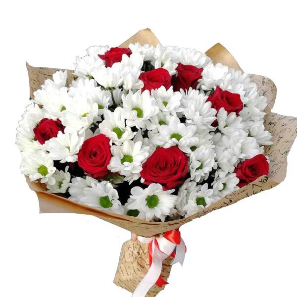 Букет из ромашек и роз Доставка цветов в Новосибирске 2