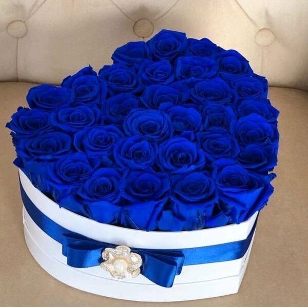 Синее сердце из 35 роз Доставка цветов в Новосибирске 3