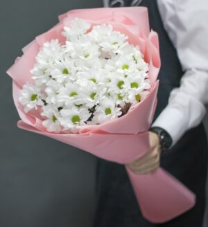 Нежный букет из хризантем Доставка цветов в Новосибирске